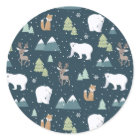 Cute Christmas Winter Animals Rustic Pattern
