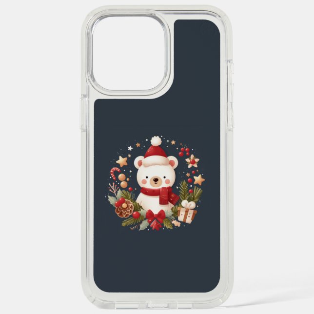 Cute Christmas/Winter bear in wreath Speck iPhone Case (Front)