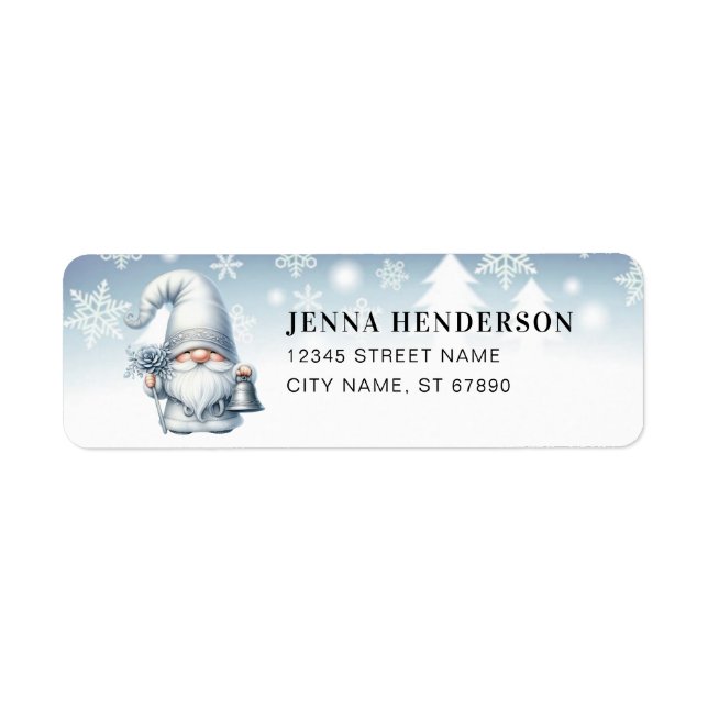 Cute Christmas Winter Gnome Return Address Labels (Front)