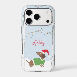 Cute Christmas Winter Holiday Dachshund iPhone 17 Pro Case