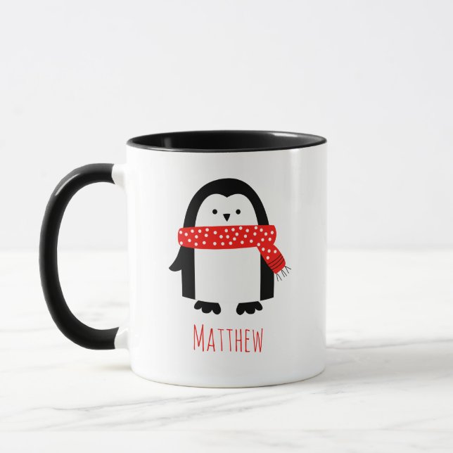 Cute Christmas Winter Penguin Mug (Left)