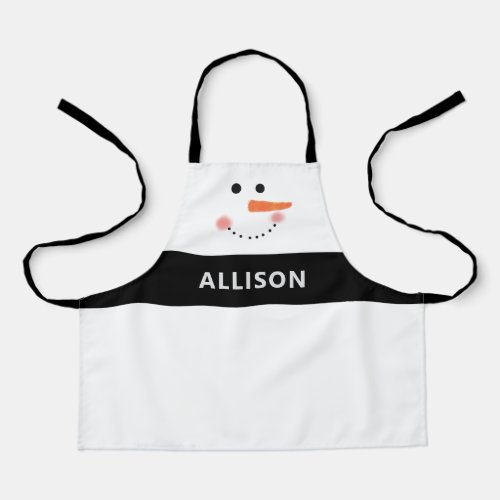 Cute Christmas Winter Snowman Personalized Kids Apron