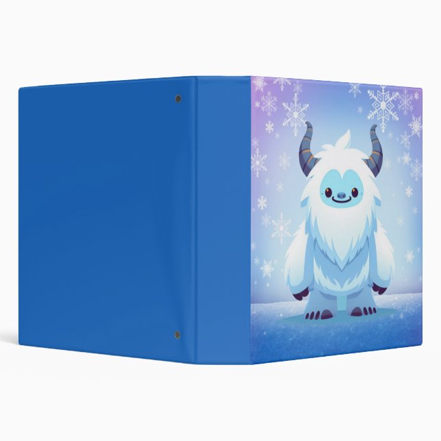 Cute Christmas/winter yeti 3 Ring Binder (Background)
