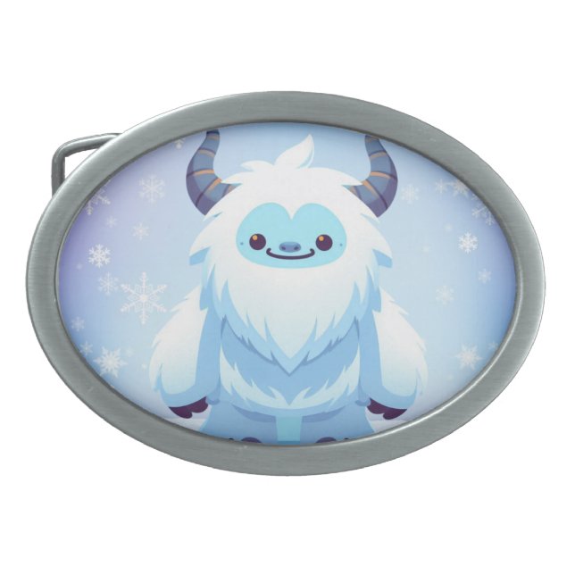 Cute Christmas/winter yeti Belt Buckle (Front)
