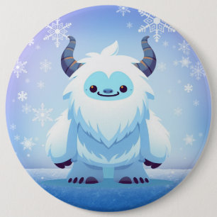 Cute Christmas/winter yeti Button