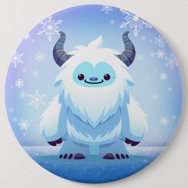 Cute Christmas/winter yeti Button (Front)