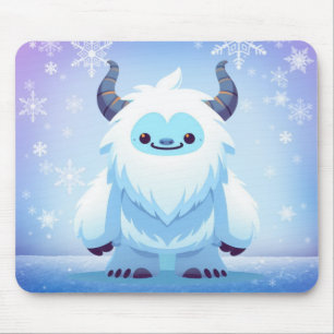 Cute Christmas/winter yeti Mouse Pad
