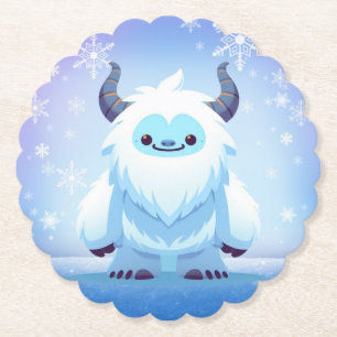 Cute Christmas/winter yeti Paper Coaster