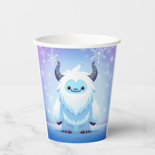 Cute Christmas/winter yeti Paper Cups (Front)