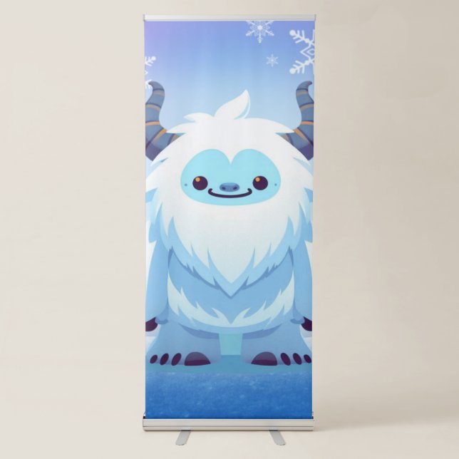 Cute Christmas/winter yeti Retractable Banner (Front)