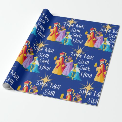 Cute Christmas Wise Men Religious Wrapping Paper