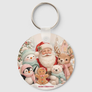 Cute Christmas with Santa, Penguin, Bear,Reindeer Keychain