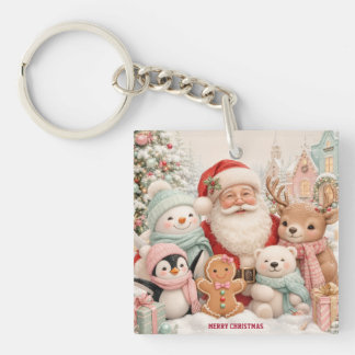 Cute Christmas with Santa, Penguin, Bear,Reindeer Keychain