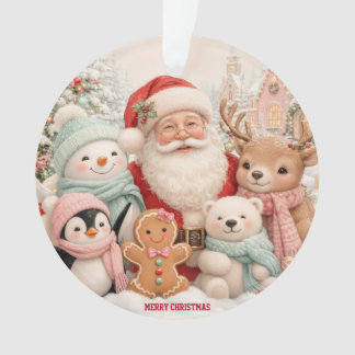 Cute Christmas with Santa, Penguin, Bear,Reindeer Ornament