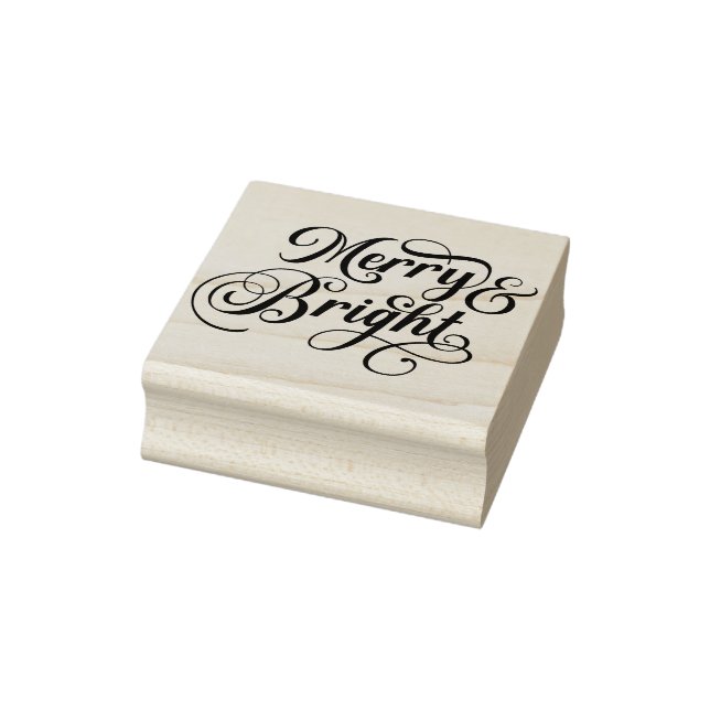 Cute Christmas Word Art Rubber Stamp (Stamp)