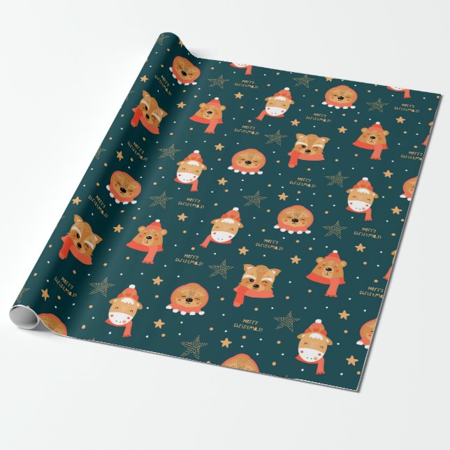 Cute Christmas Wrapping Paper (Unrolled)