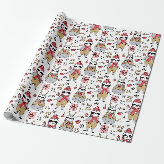 Cute Christmas Wrapping Paper (Unrolled)