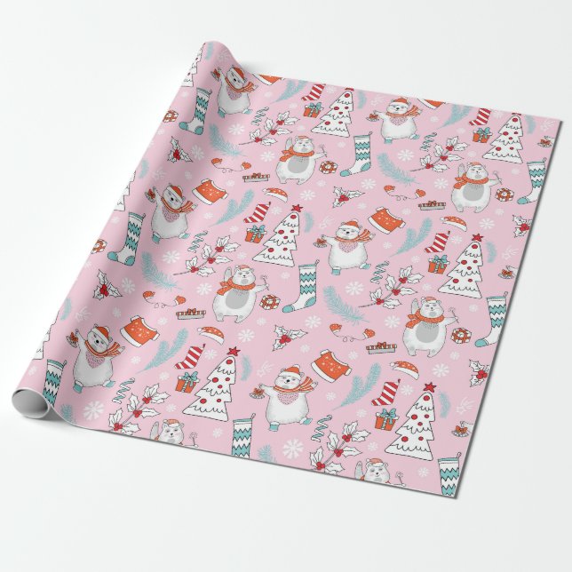 Cute Christmas Wrapping Paper (Unrolled)
