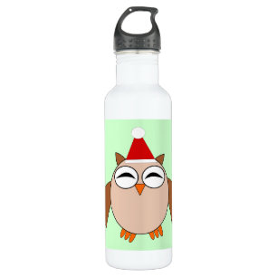 Cute Chritsmas Owl Water Bottle