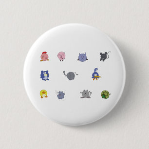 Cute Chubby Animals Button