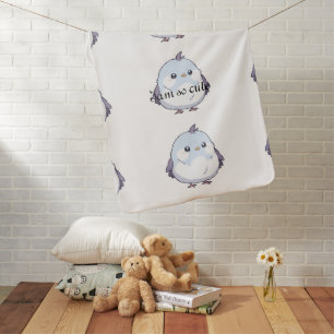 Cute Chubby Bird Baby Blanket Modern Nursery