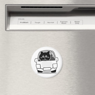 Cute Chubby Black Cat Sticker Magnet