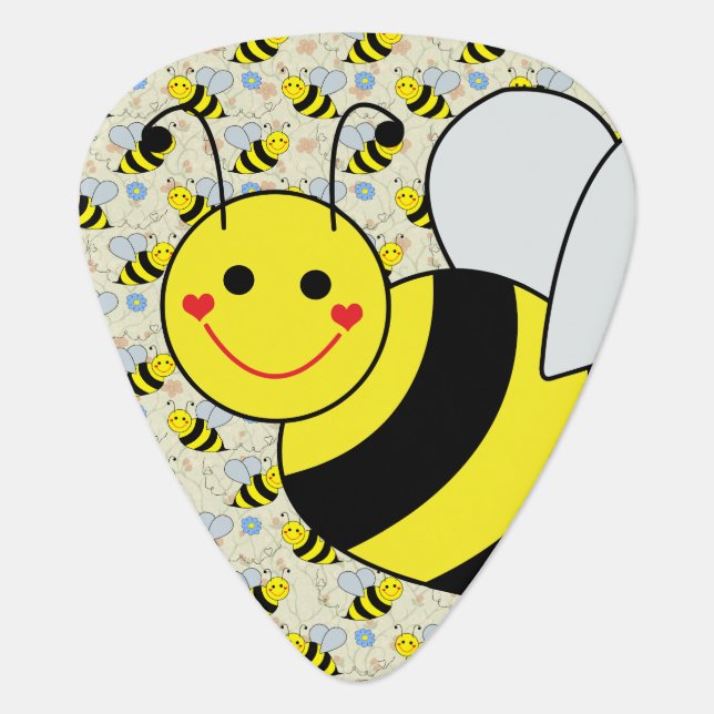 Cute Chubby Bumble Bee Guitar Pick (Front)