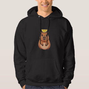 Cute Chubby Capybara Girl with a Lemon Hat Hoodie
