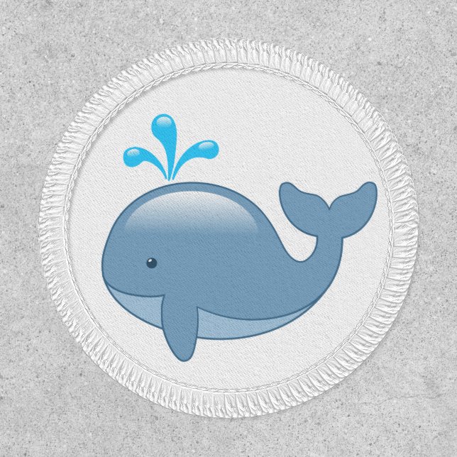Cute Chubby Cartoon Whale Patch (Front)