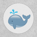 Cute Chubby Cartoon Whale Patch at Zazzle