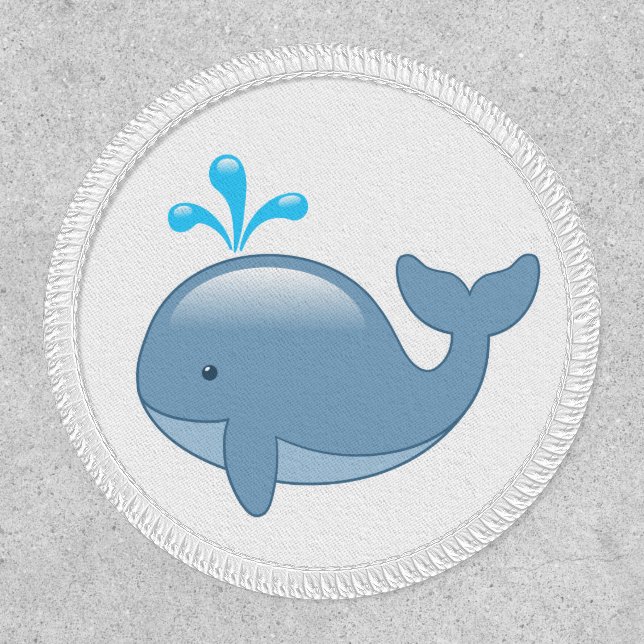 Cute Chubby Cartoon Whale Patch (Front)