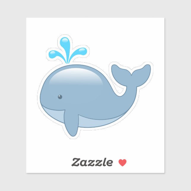 Cute Chubby Cartoon Whale Sticker (Sheet)