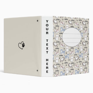 Cute Chubby Kittens and Meow Hearts 3 Ring Binder