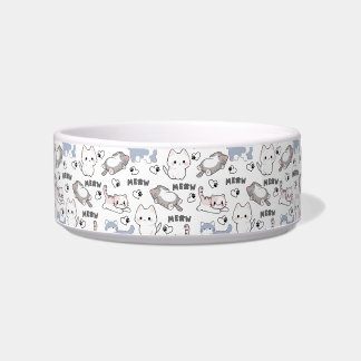 Cute Chubby Kittens and Meow Hearts Bowl