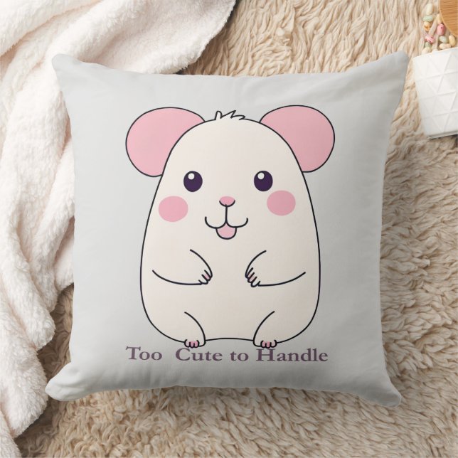 Cute Chubby Mouse Throw Pillow (Blanket)