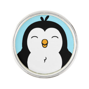 Cute Chubby Penguin Image Lapel Pin