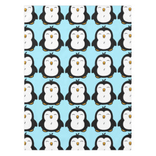 Cute Chubby Penguin Image Pattern Tablecloth