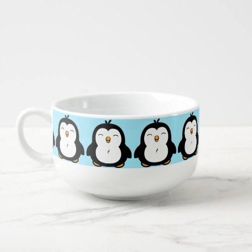 Cute Chubby Penguin Image Soup Mug