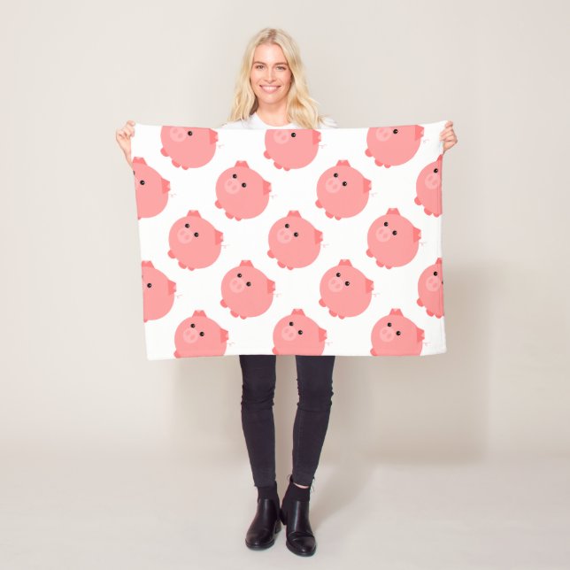 Cute Chubby Pig Fleece Blanket Zazzle