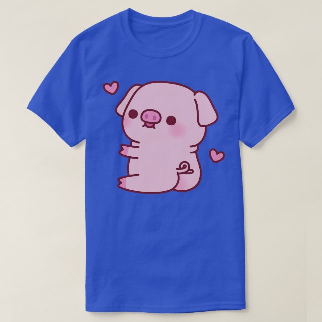 Cute Chubby Pig With Big Butts T-Shirt (Design Front)