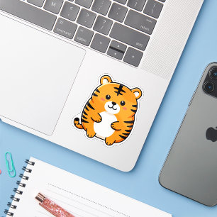 Cute Chubby Tiger Cartoon Sticker