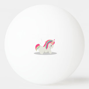 Cute chubby unicorn chibi blushing ping pong ball