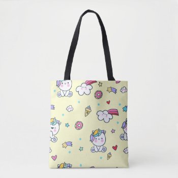Cute Chubby Unicorn Tote Bag by StargazerDesigns at Zazzle