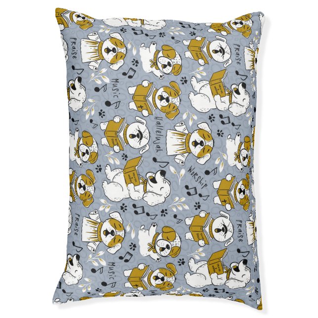 Cute Church choir singing puppies Pet Bed (Front Vertical)