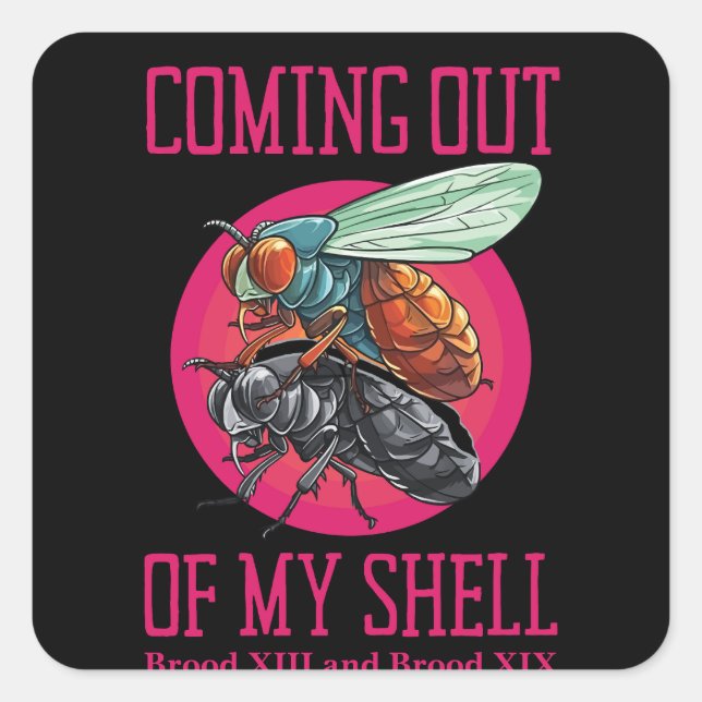 Cute Cicada, Best Gift for Cicada Brood Enthusiast Square Sticker (Front)