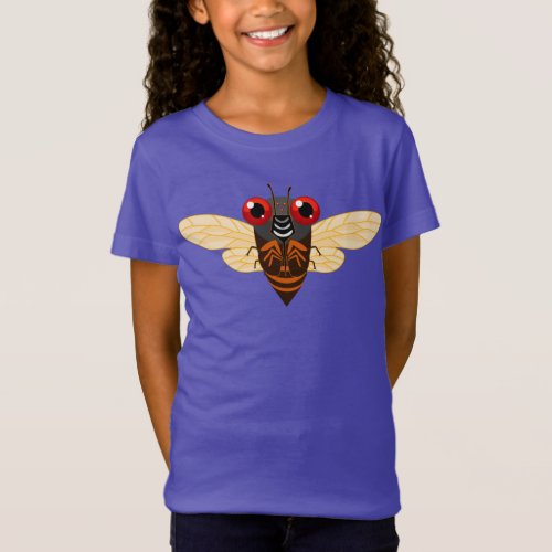 Cute Cicada Cartoon T_Shirt Girls