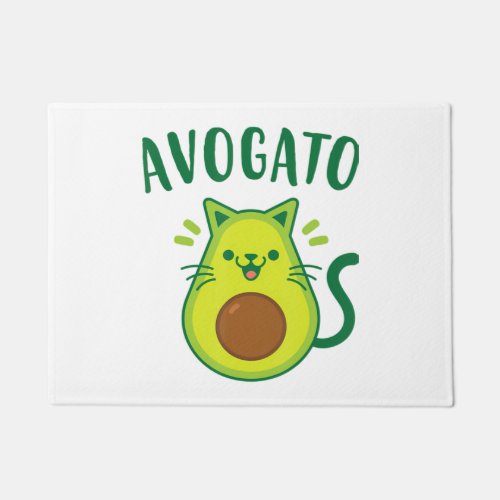 Cute Cinco de Mayo Avogato Avocado Cat Funny Avoca Doormat