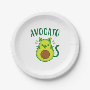 Cute Cinco de Mayo Avogato Avocado Cat Funny Avoca Paper Plates