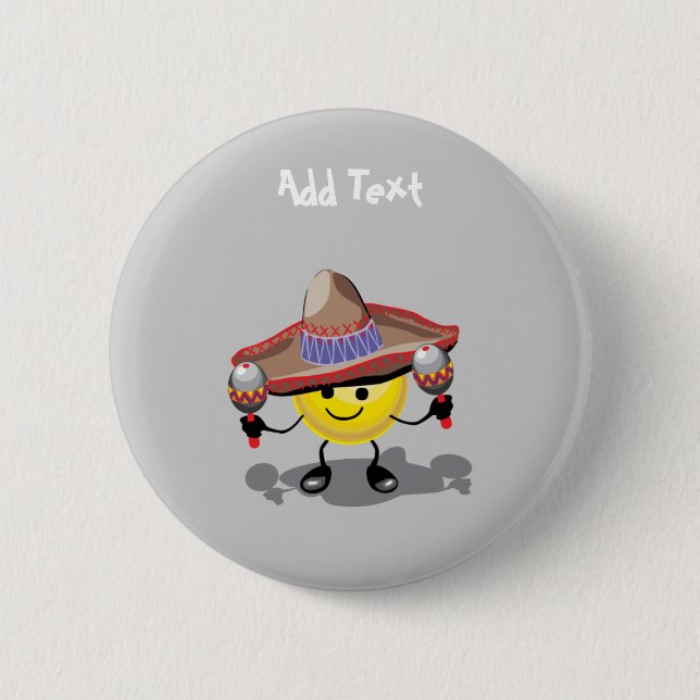 Cute Cinco De Mayo cartoon personalized Pinback Button (Front)