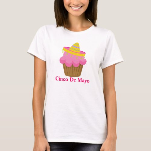 Cute Cinco De Mayo Cupcake Womens Tee shirt